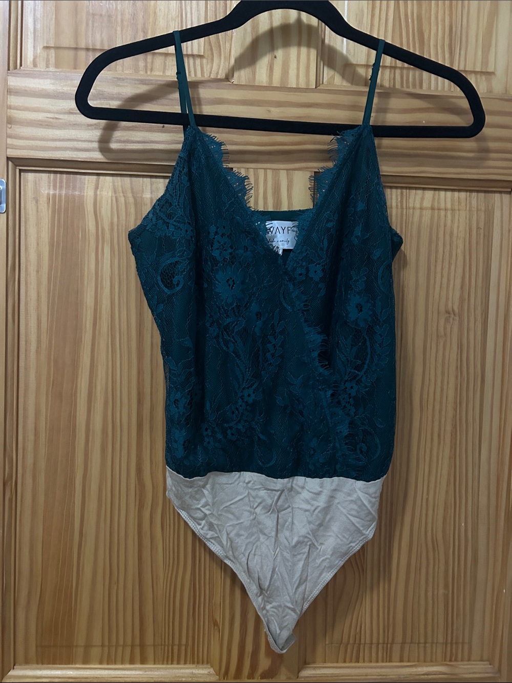 Wayf Teal Lace Body suit
